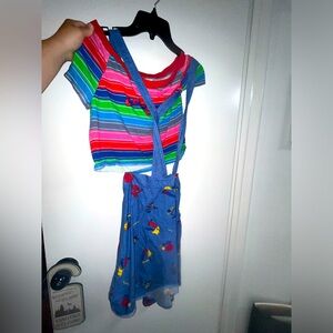 Women’s size L chucky Halloween costume and wig!